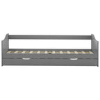 Estructura de sofá cama extraíble sin colchón gris 90x200cm