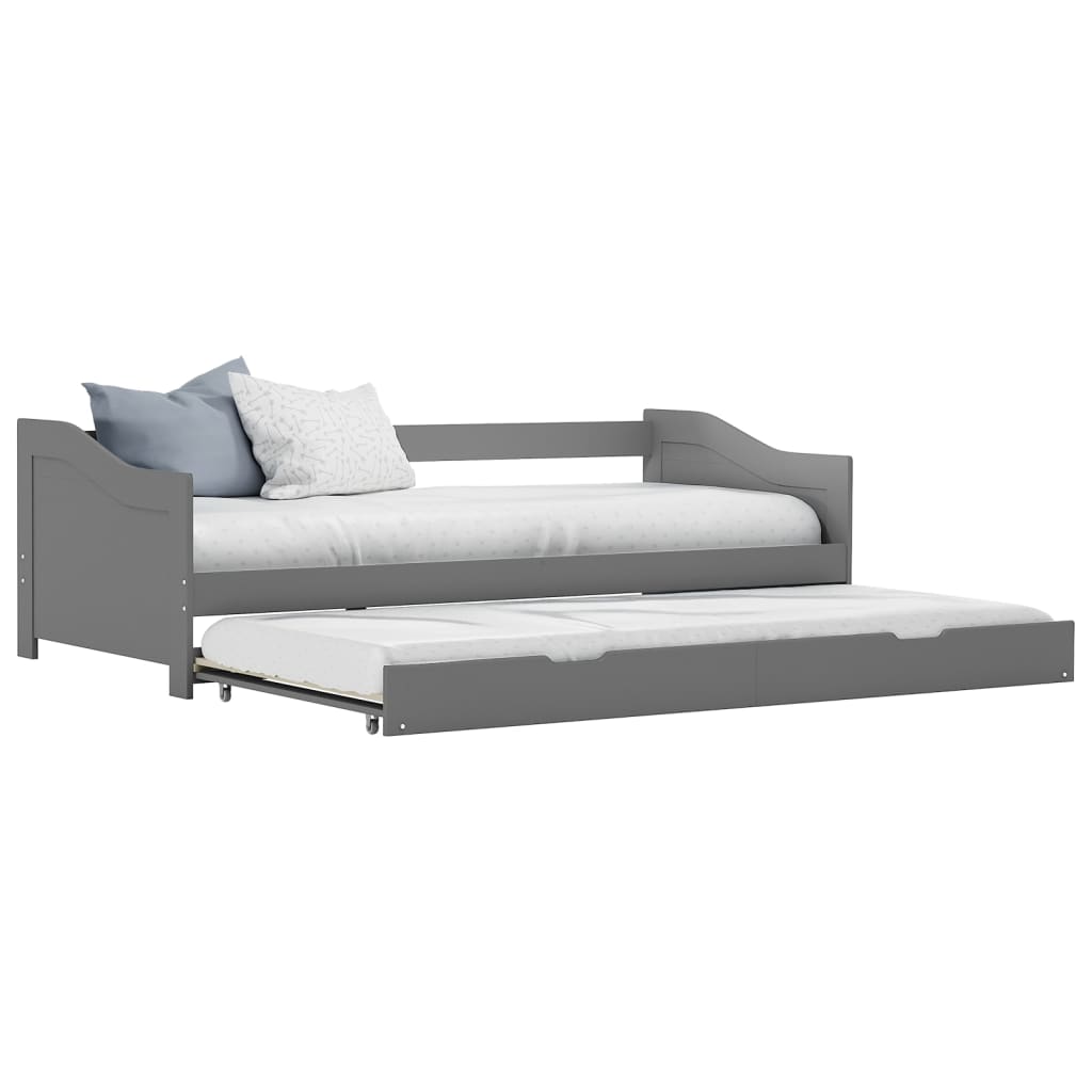 Estructura de sofá cama extraíble sin colchón gris 90x200cm