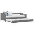 Estructura de sofá cama extraíble sin colchón gris 90x200cm
