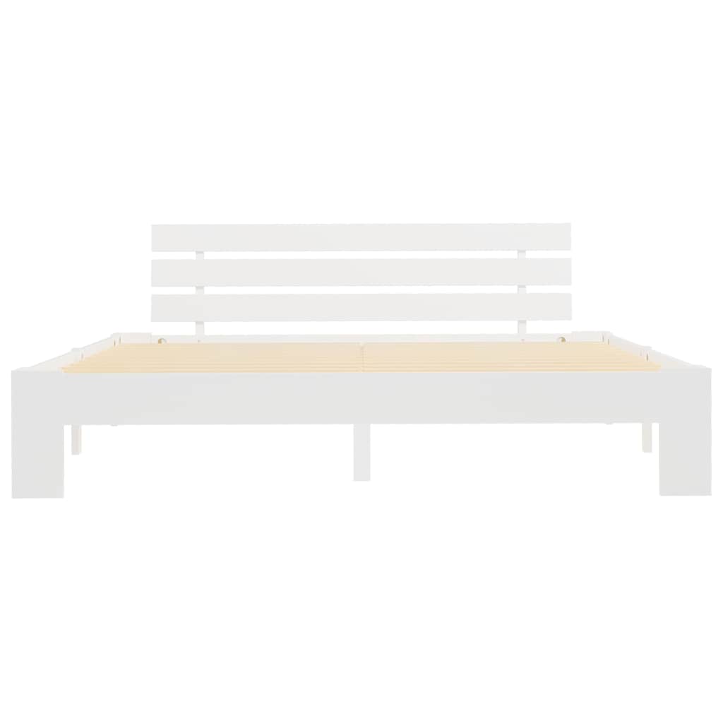 Cama sin colchón madera maciza de pino blanca 180x200 cm