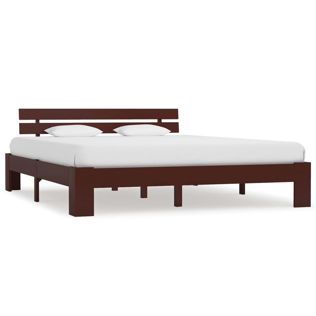 Estructura cama sin colchón madera pino marrón oscuro 180x200 cm
