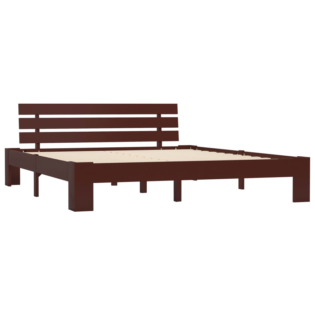 Estructura cama sin colchón madera pino marrón oscuro 180x200 cm