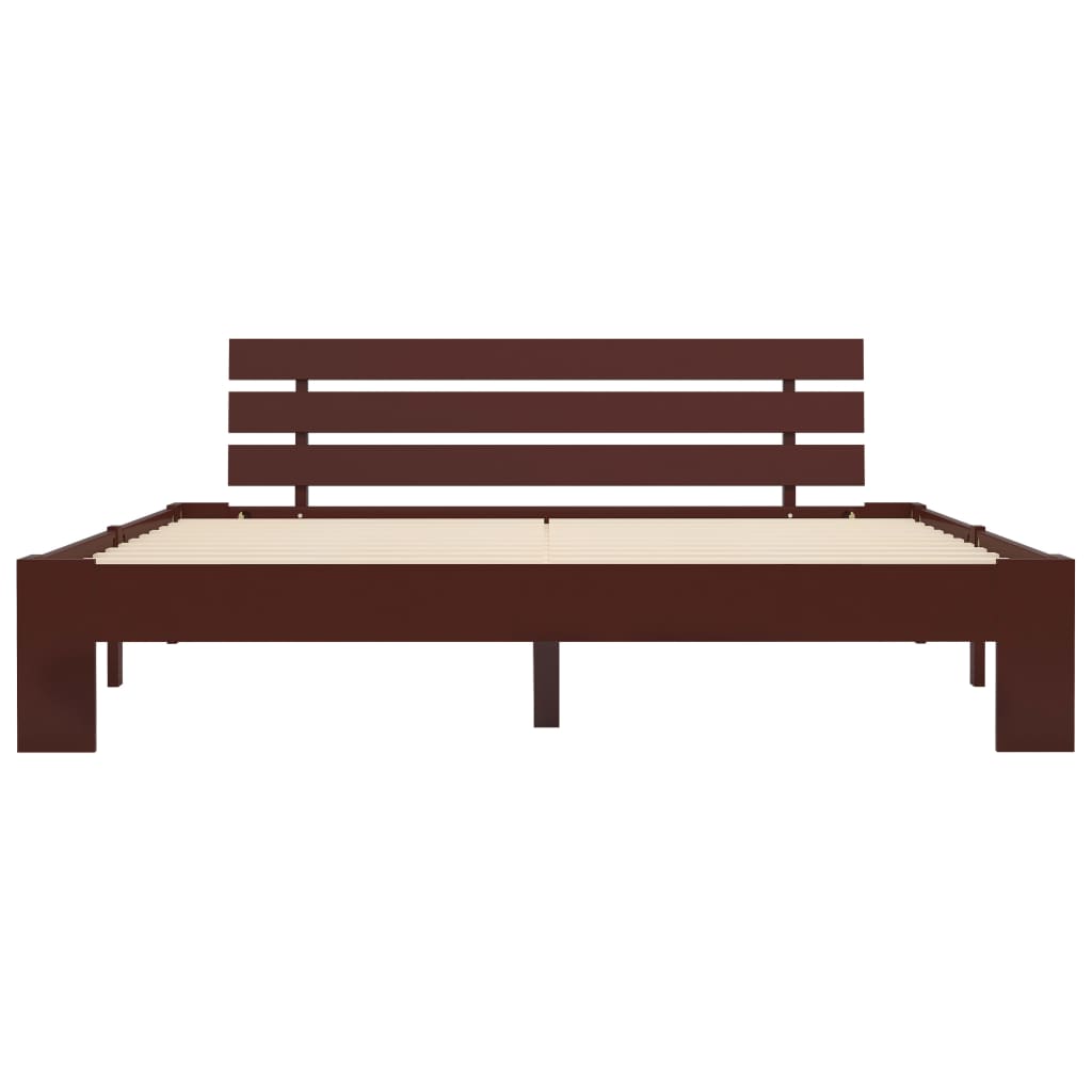 Estructura cama sin colchón madera pino marrón oscuro 180x200 cm