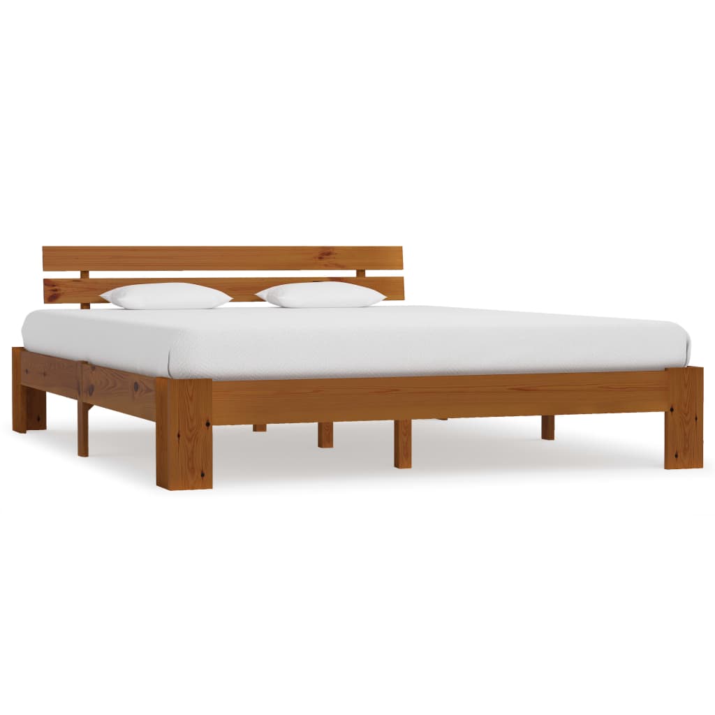 Cama sin colchón madera maciza de pino blanca 180x200 cm
