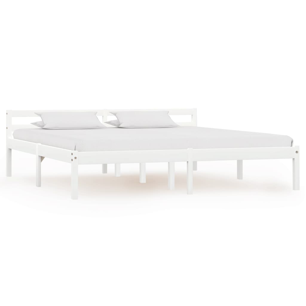 Cama sin colchón madera maciza de pino blanca 180x200 cm