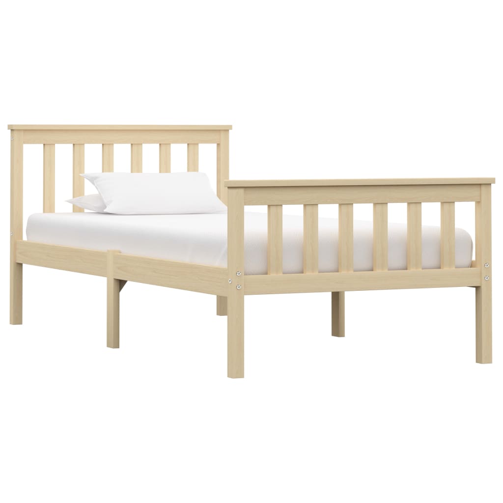 Estructura cama sin colchón madera pino marrón oscuro 160x200cm