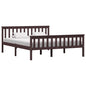 Estrutura de cama sem colchão madeira de pinho castanho escuro 160x200cm