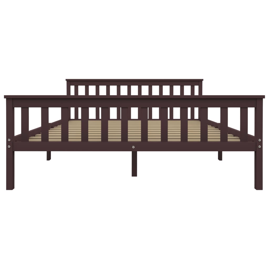 Estructura cama sin colchón madera pino marrón oscuro 160x200cm