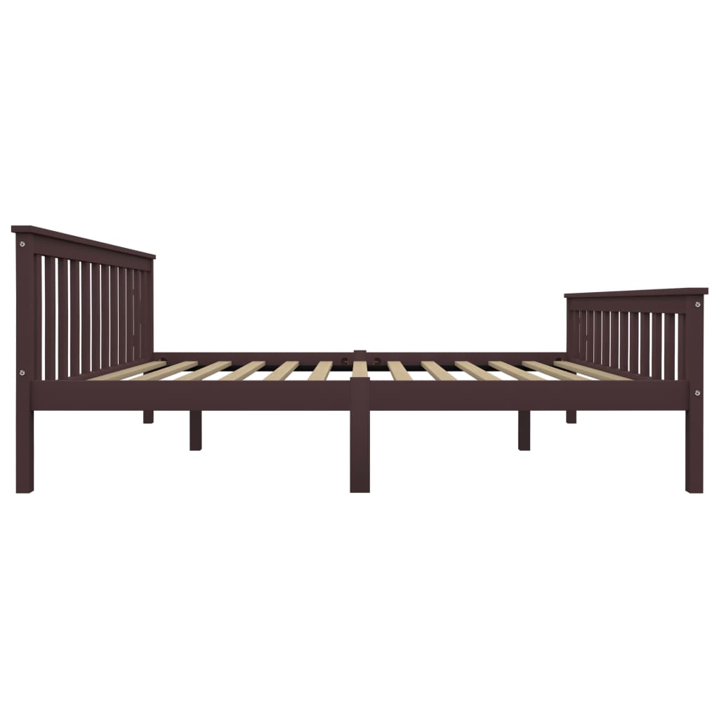 Estructura cama sin colchón madera pino marrón oscuro 160x200cm