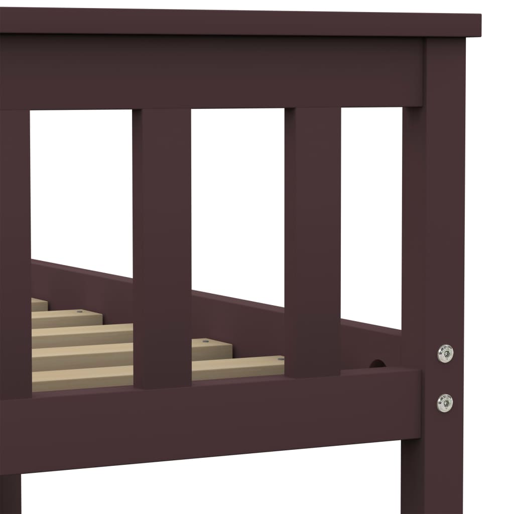 Estructura cama sin colchón madera pino marrón oscuro 160x200cm
