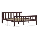 Estructura cama sin colchón madera pino marrón oscuro 160x200cm