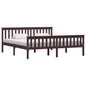 Estrutura de cama sem colchão madeira de pinho castanho escuro 160x200cm