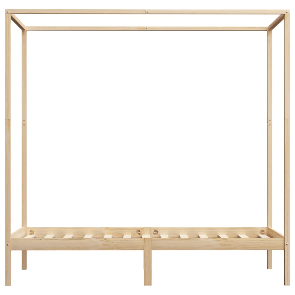 Cama con dosel sin colchón madera maciza 100x200 cm