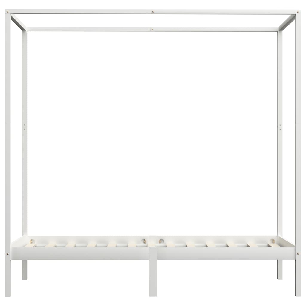 Cama con dosel sin colchón madera maciza blanco 100x200 cm