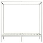 Cama con dosel sin colchón madera maciza blanco 100x200 cm