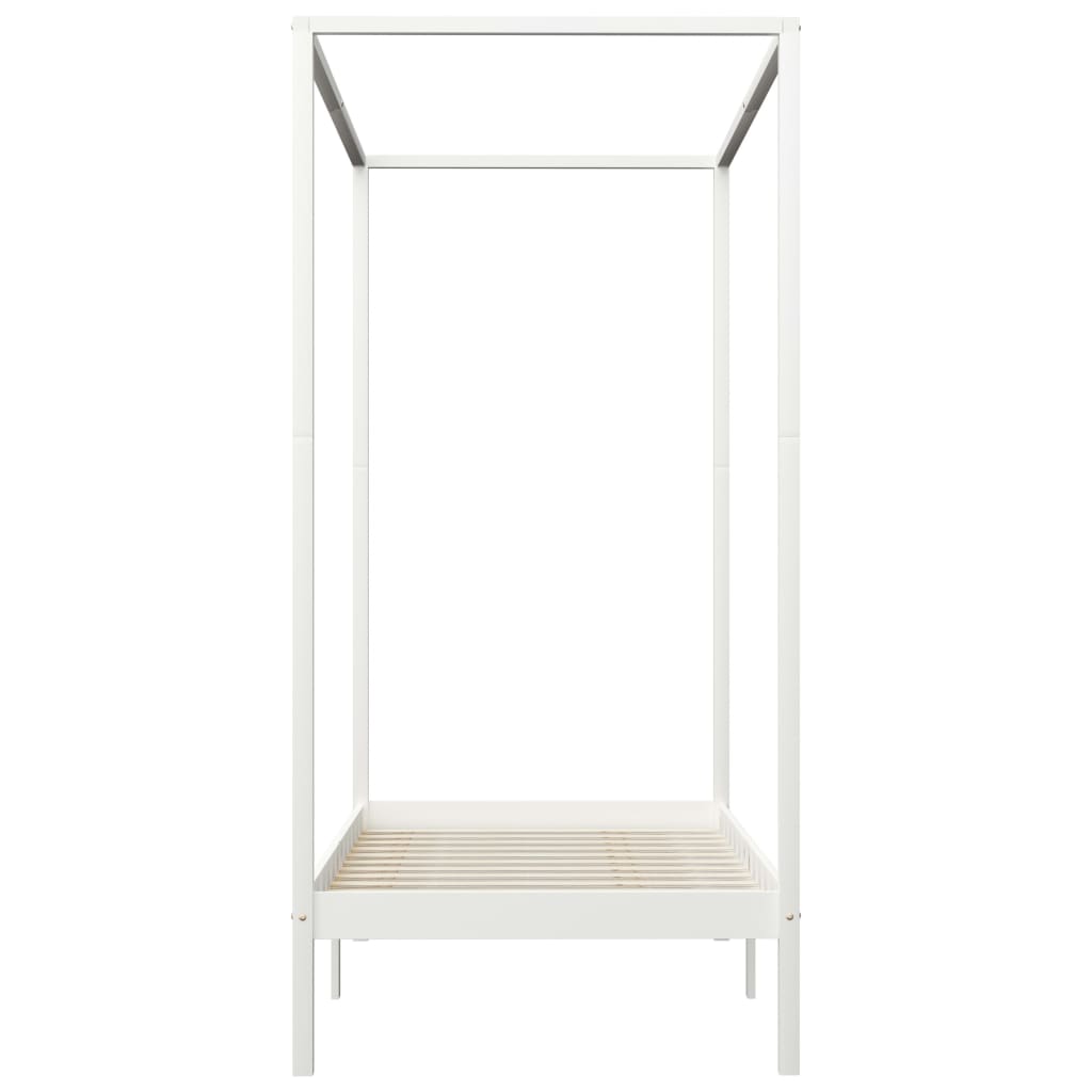 Cama con dosel sin colchón madera maciza blanco 100x200 cm