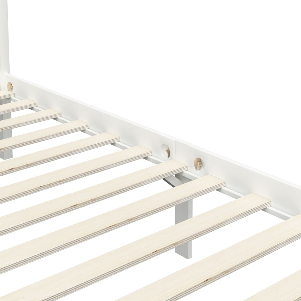 Cama con dosel sin colchón madera maciza blanco 100x200 cm