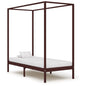 Cama con dosel sin colchón madera maciza blanco 100x200 cm