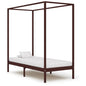 Cama con dosel sin colchón madera maciza blanco 100x200 cm