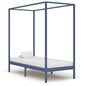 Cama con dosel sin colchón madera maciza blanco 100x200 cm