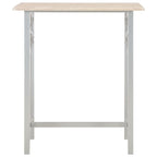 Set mesa y sillas altas de cocina 3 piezas madera y acero