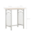 Set mesa y sillas altas de cocina 3 piezas madera y acero