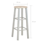 Set mesa y sillas altas de cocina 3 piezas madera y acero