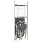 Juego de comedor plegable con estante 3 pzas MDF y acero negro