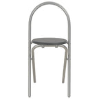 Juego de comedor plegable con estante 3 pzas MDF y acero negro