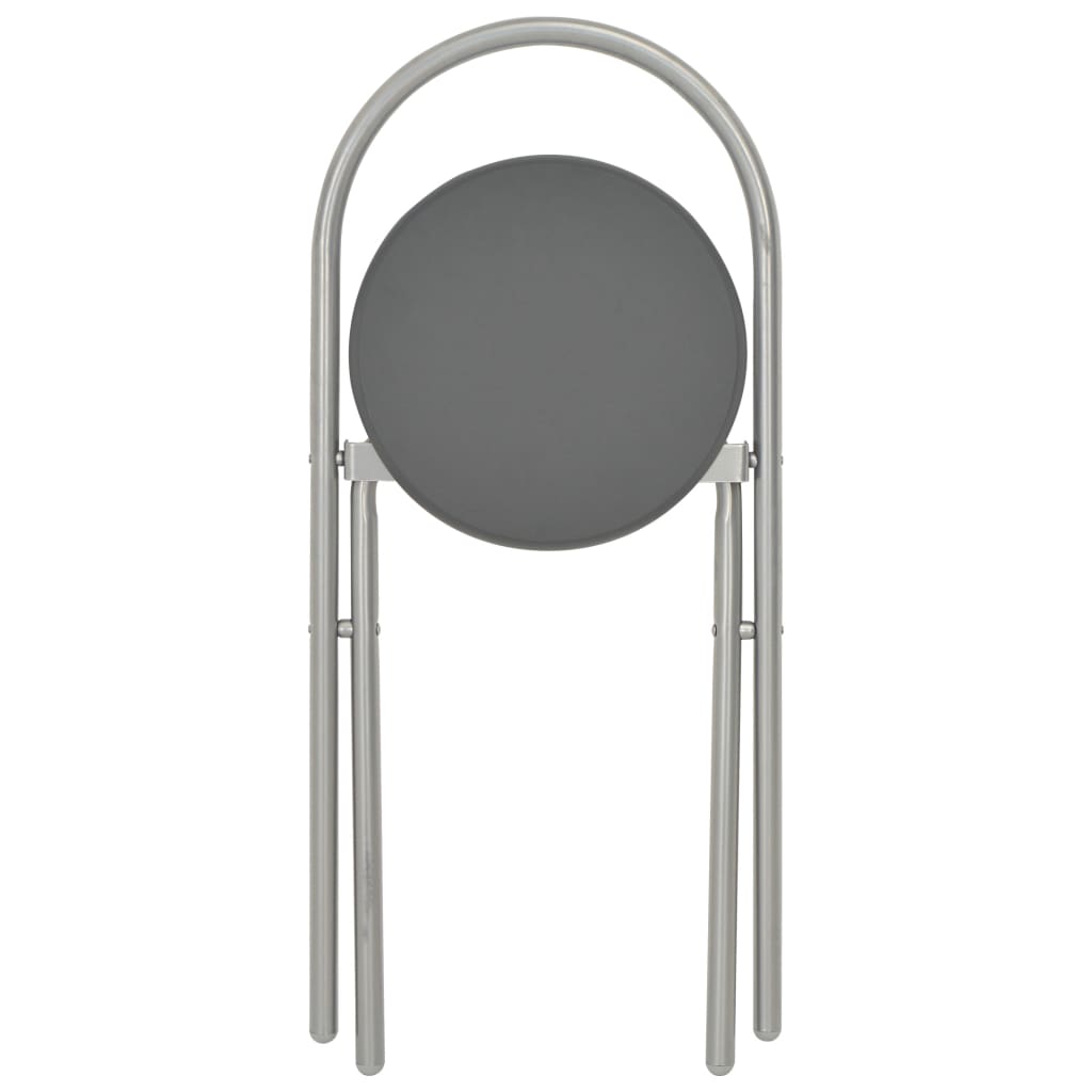 Juego de comedor plegable con estante 3 pzas MDF y acero negro