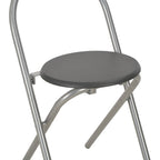 Juego de comedor plegable con estante 3 pzas MDF y acero negro