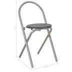 Juego de comedor plegable con estante 3 pzas MDF y acero negro