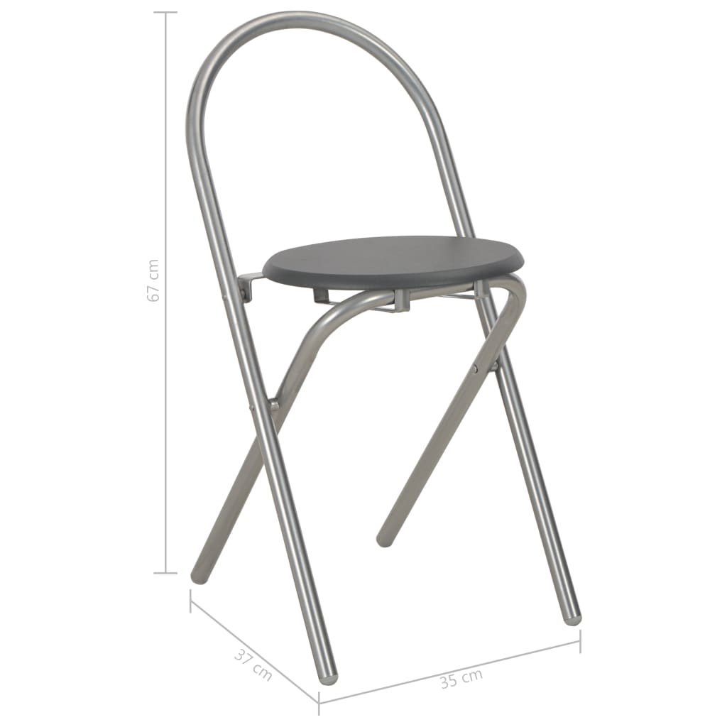 Juego de comedor plegable con estante 3 pzas MDF y acero negro