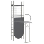 Juego de comedor plegable con estante 3 pzas MDF y acero negro