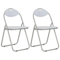 Sillas de comedor plegables 2 unidades cuero sintético blanco
