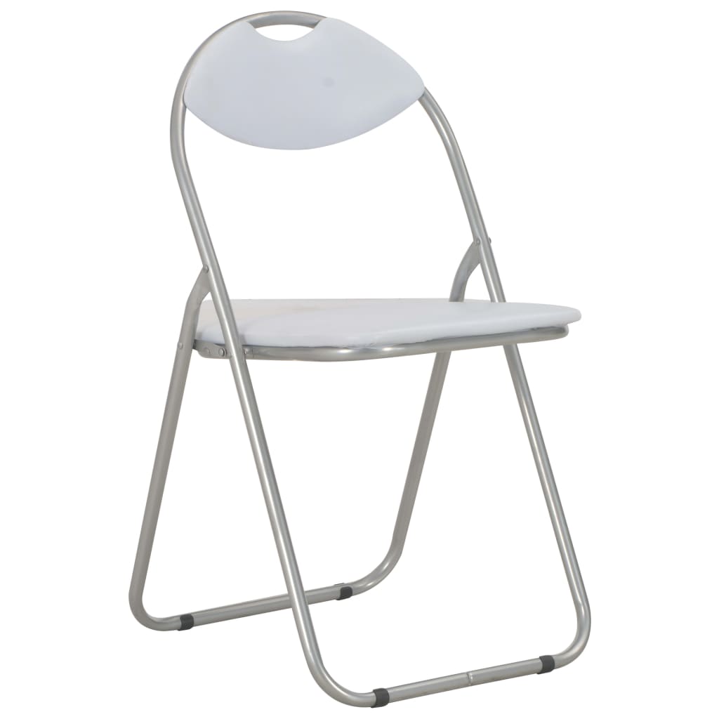 Sillas de comedor plegables 2 unidades cuero sintético blanco