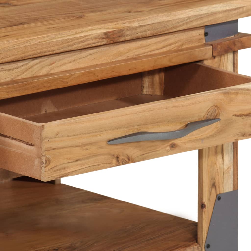 Mesa de centro de madera maciza de acacia 110x52x45 cm
