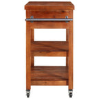 Carrito de cocina de madera maciza de acacia 100x48x89 cm