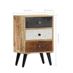 Mesita de noche de madera maciza de mango 40x30x60 cm