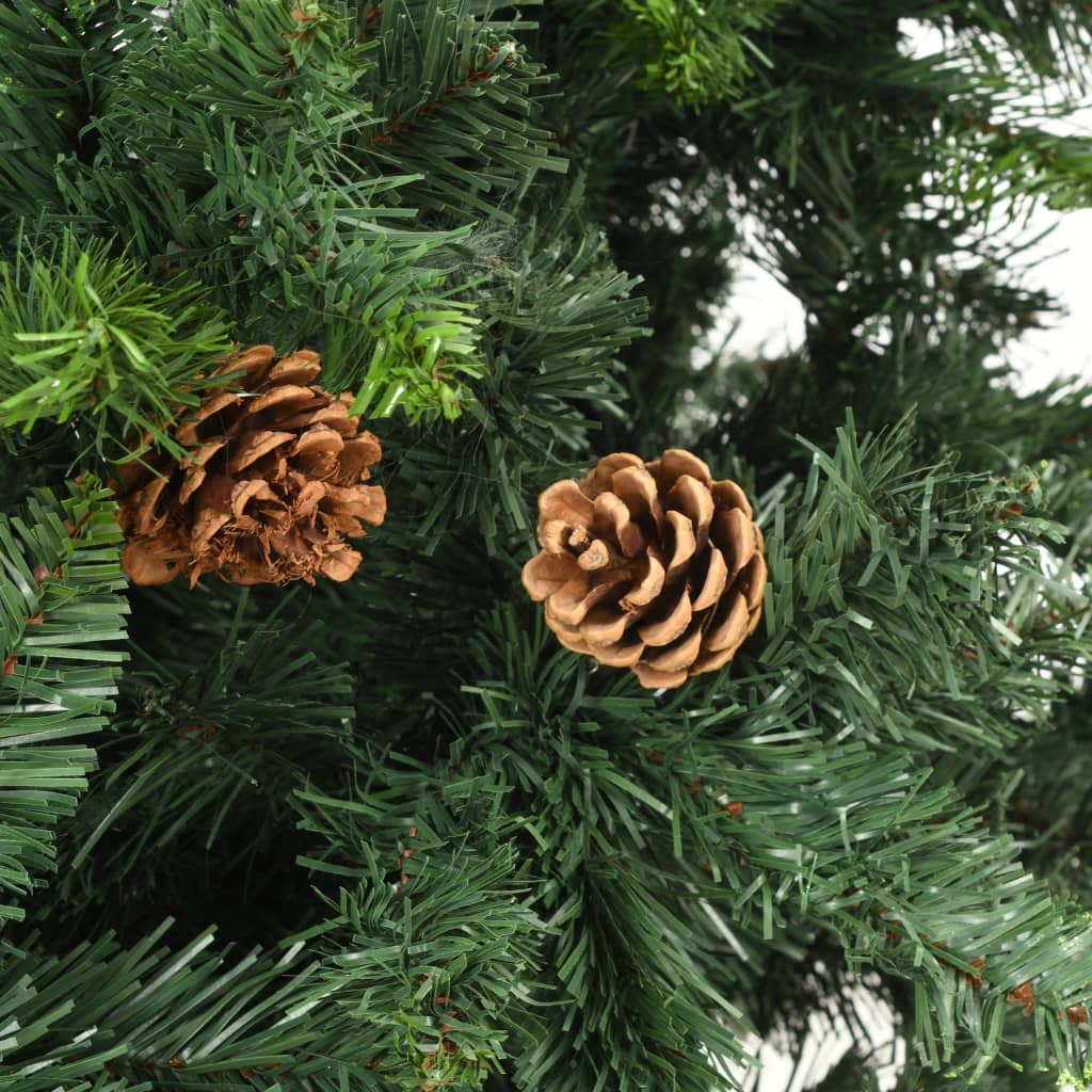 Árbol de Navidad artificial con piñas verde 210 cm