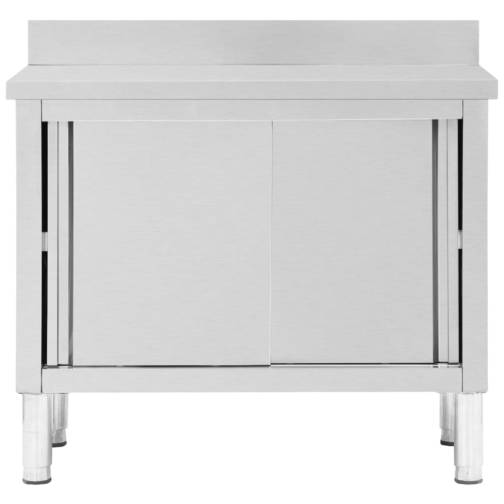 Mesa de trabajo puertas correderas acero inox 100x50x(95-97)