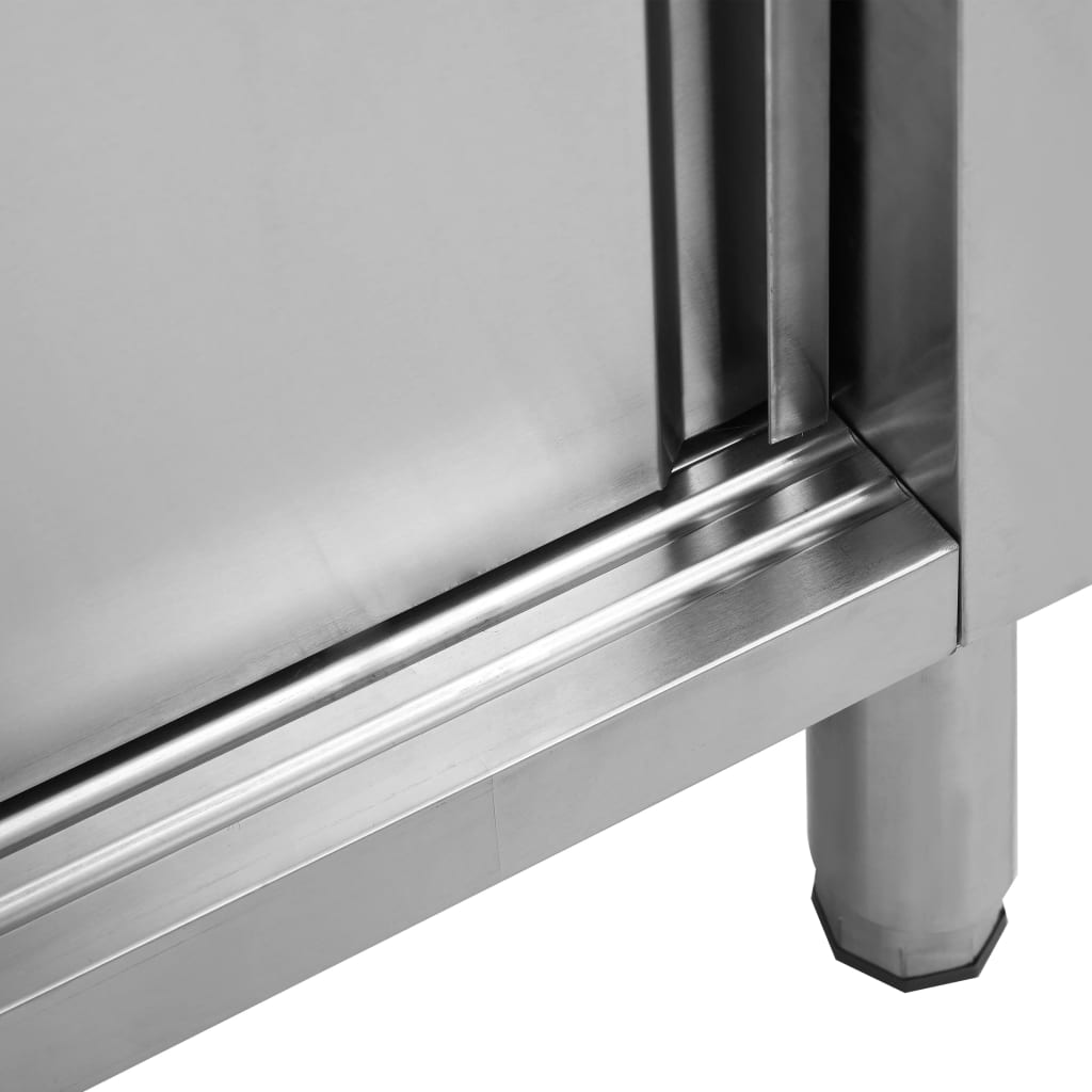 Mesa de trabajo puertas correderas acero inox 100x50x(95-97)