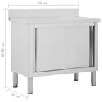 Mesa de trabajo puertas correderas acero inox 100x50x(95-97)