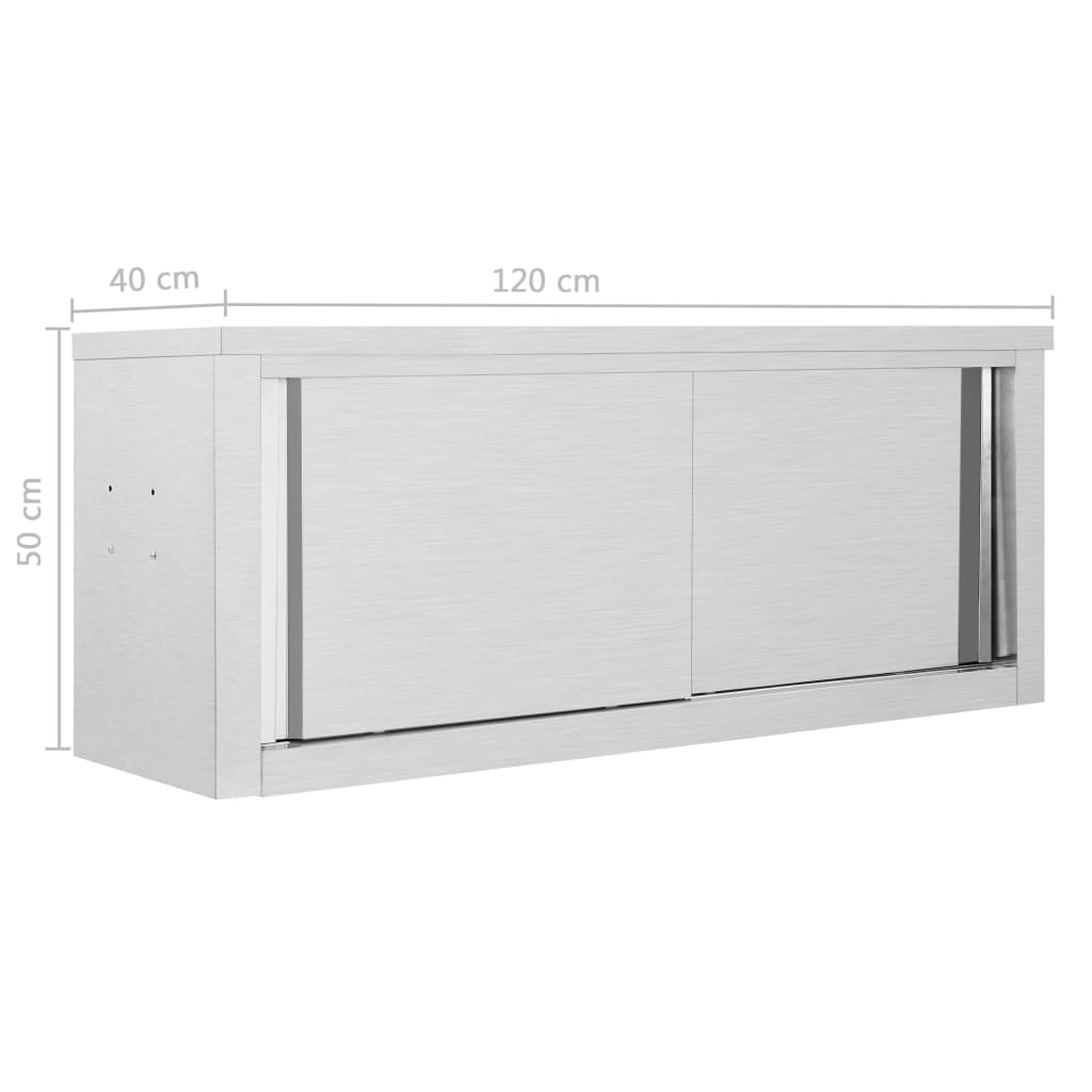 Armario pared de cocina puertas correderas acero 120x40x50 cm