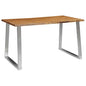 Mesa de comedor madera de acacia y acero inoxidable 140x80x75cm