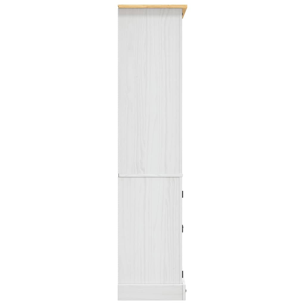 Aparador Corona Range de pino mexicano blanco 80x40x170 cm