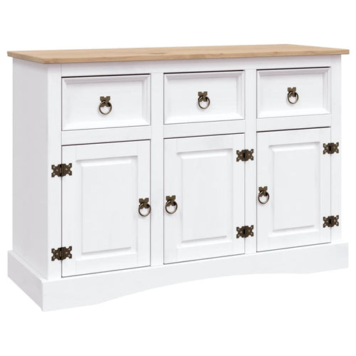 Aparador Corona Range de pinho mexicano branco 132x43x78 cm