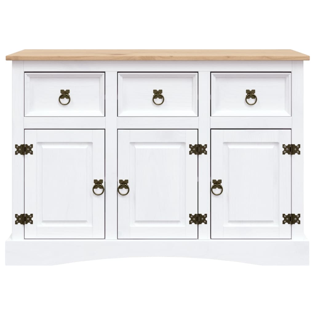 Aparador Corona Range de pino mexicano blanco 132x43x78 cm