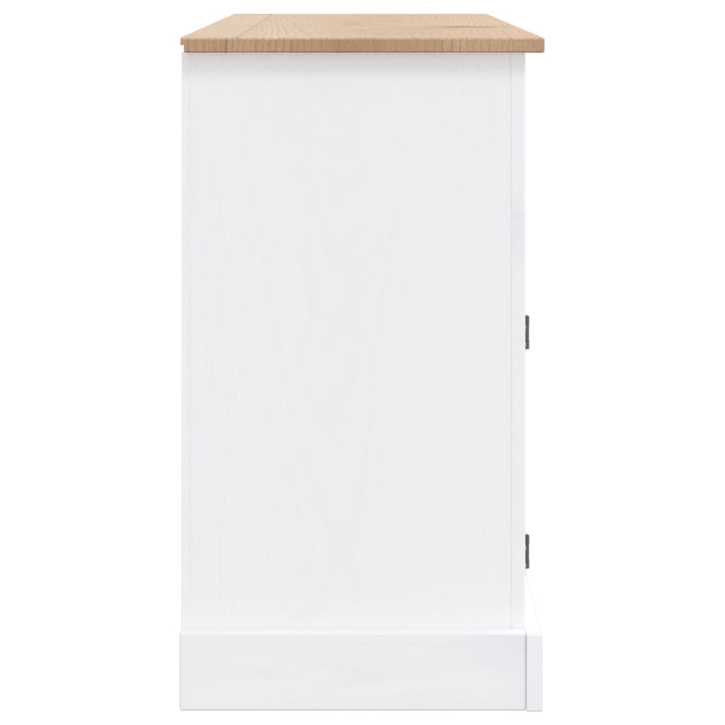 Aparador Corona Range de pino mexicano blanco 132x43x78 cm