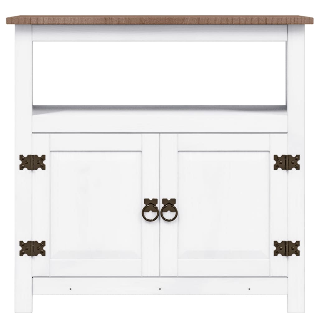 Mueble de TV Corona Range de pino mexicano blanco 80x43x78 cm